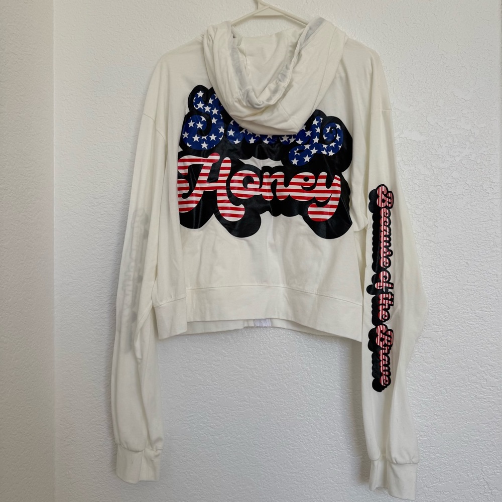 White Salty Honey Patriotic Zip-Up Hoodie - Picture 8 of 10